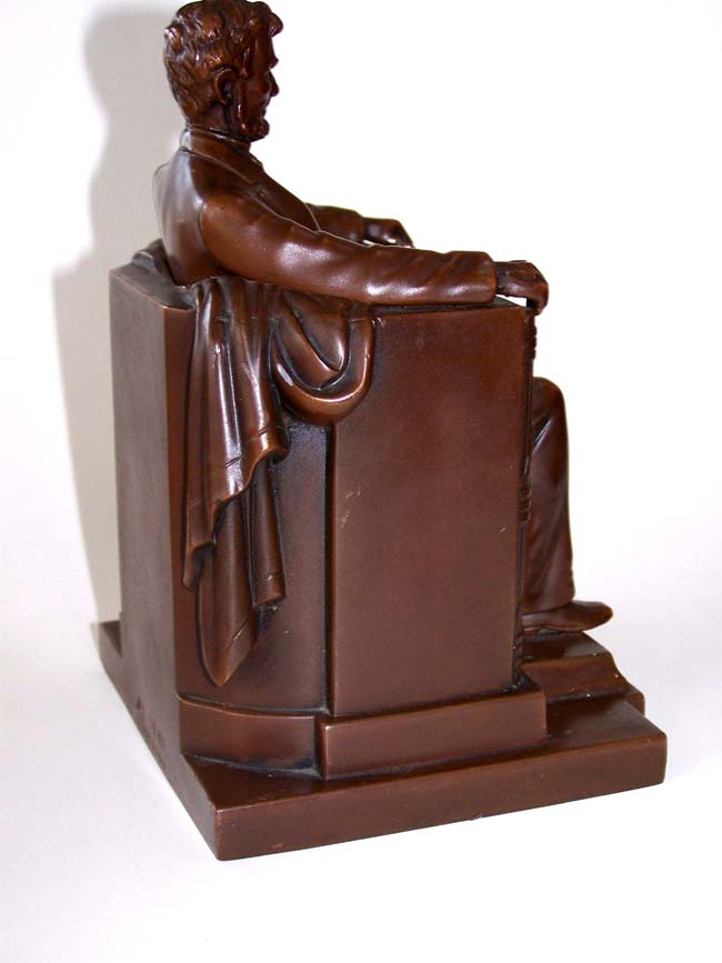 A Wonderful Single Antique Bookend of Lincoln sitting in the chair at the Lincoln Memorial circa 1925. — image 2